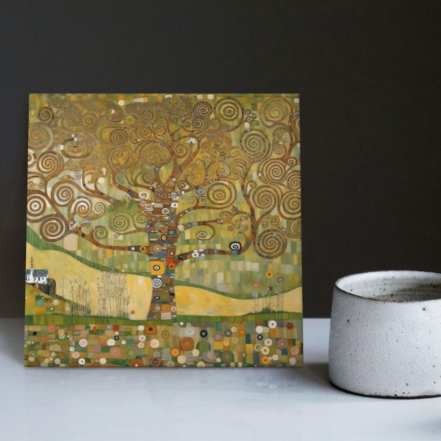 Klimt Golden Tree of Life Abstract Art Nouveau Cer Tile (Creator Uploaded)
