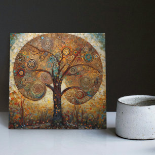 Klimt Golden Tree of Life Abstract Art Nouveau Cer Tile