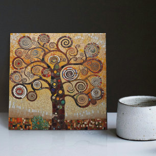 Klimt Golden Tree of Life Abstract Art Nouveau Cer Tile