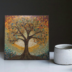 Klimt Golden Tree of Life Abstract Art Nouveau Tile