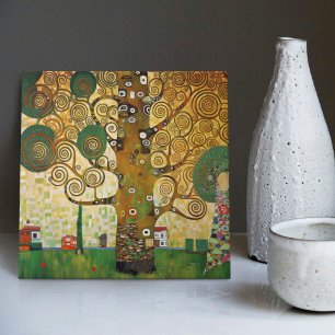 Klimt Golden Tree of Life Abstract Art Nouveau Tile