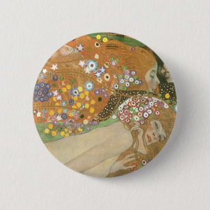 Klimt, Gustav: Wasserschlangen (Freundinnen) II 6 Cm Round Badge