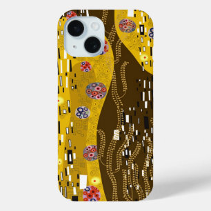 Klimt Inspired Gold Pattern Art Nouveau The Kiss iPhone 15 Case