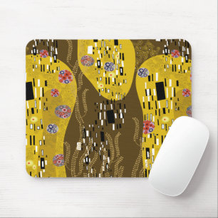 Klimt Inspired Gold Pattern Art Nouveau The Kiss Mouse Mat