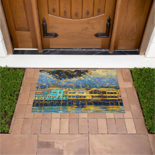 Klimt-inspired Golden Monterey Harbor Dreams Doormat