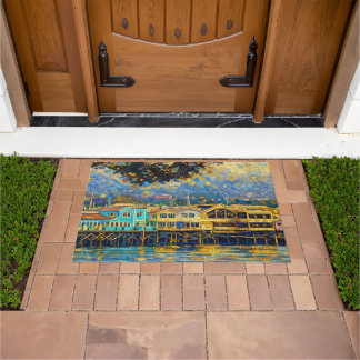 Klimt-inspired Golden Monterey Harbor Dreams Doormat