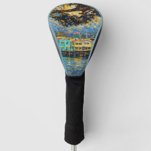 Klimt-inspired Golden Monterey Harbor Dreams Golf Head Cover
