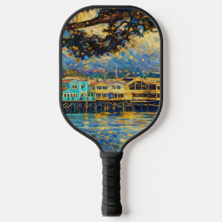 Klimt-inspired Golden Monterey Harbor Dreams Pickleball Paddle