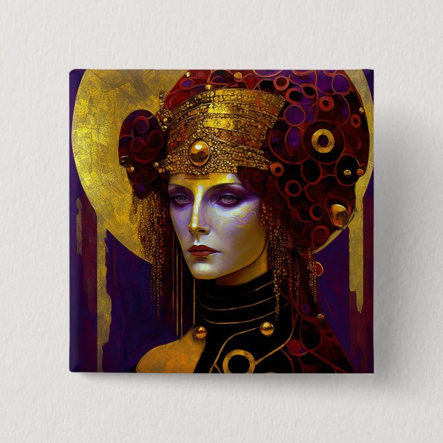 Klimt Inspired Queen Goddess Button (Front)