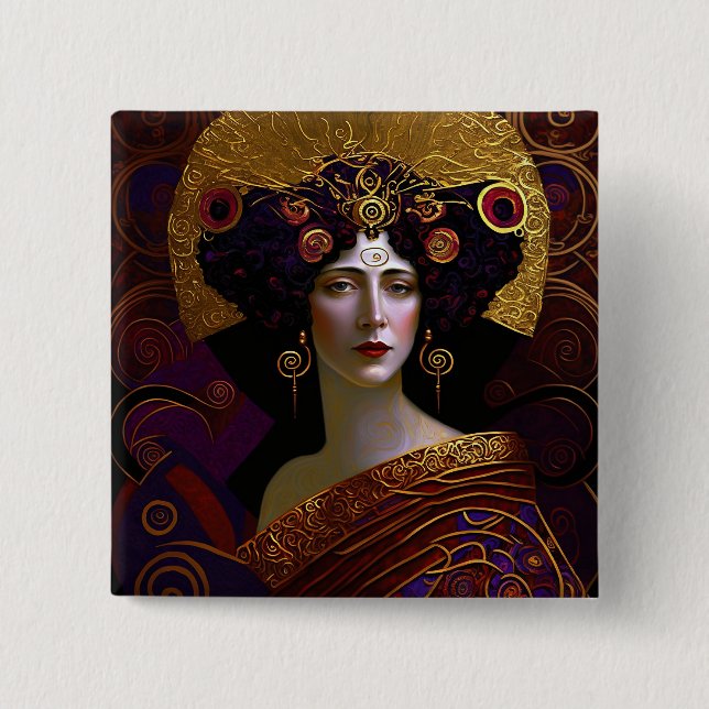Klimt Inspired Queen Goddess Button (Front)