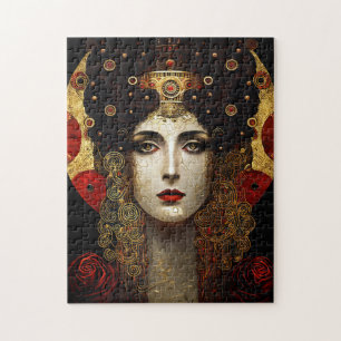 Klimt Inspired Queen Goddess Fantasy Art Jigsaw Pu Puzzle