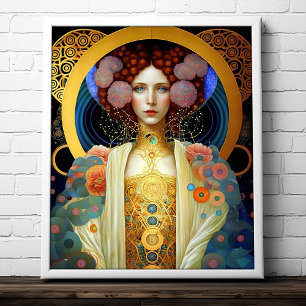 Klimt Inspired Queen Goddess Fantasy Art Poster