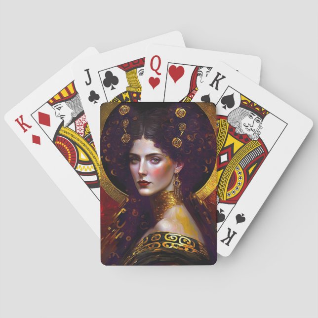 Klimt Inspired Queen Goddess Playing Cards (Back)