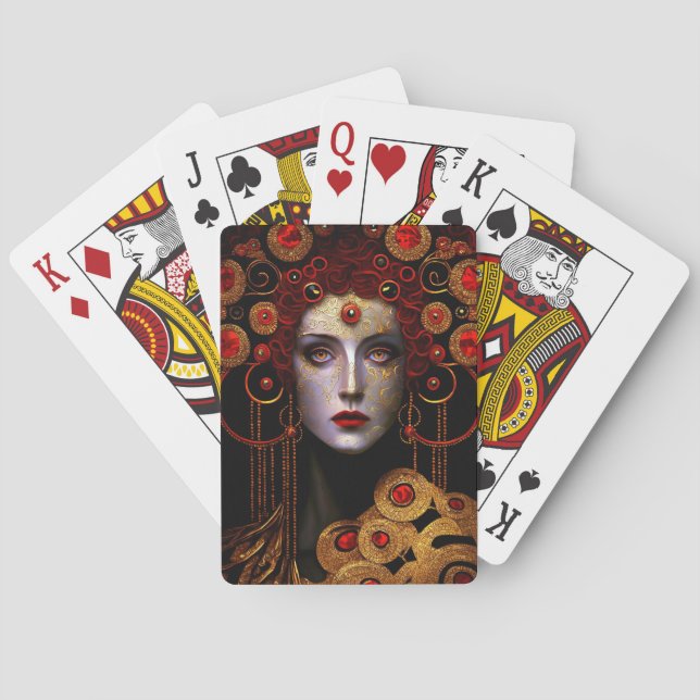 Klimt Inspired Queen Goddess Playing Cards (Back)