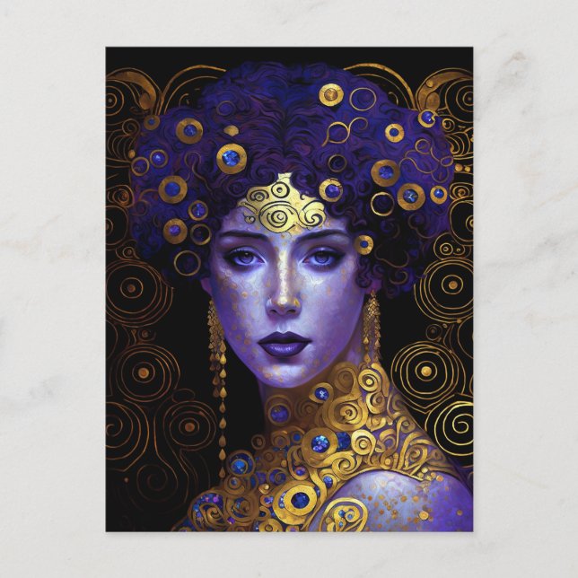 Klimt Inspired Queen Goddess Postcard (Front)