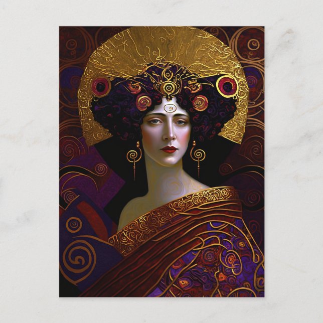 Klimt Inspired Queen Goddess Postcard (Front)