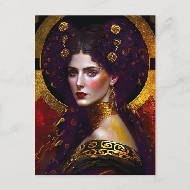Klimt Inspired Queen Goddess Postcard (Front)