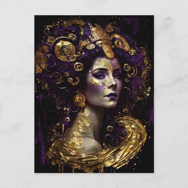 Klimt Inspired Queen Goddess Postcard (Front)