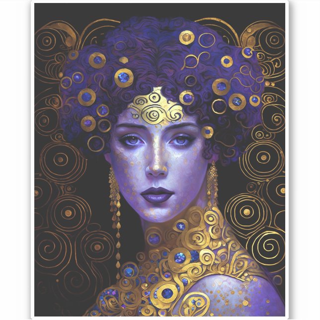 Klimt Inspired Queen Goddess Sticker (Front)