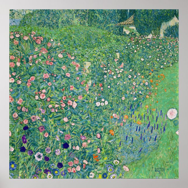 Klimt Italian Landscape Restored Image Colourful Poster (Front)