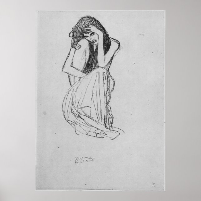 Klimt - Kauernde von vorne Poster (Front)