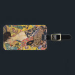 Klimt Lady with Fan Fine Art Luggage Tag<br><div class="desc">Enjoy this reproduction of the masterpiece Lady with Fan by Gustav Klimt. Completed in 1918, the oil painting depicts a stunning beauty draped in a sensual kimono and holding a fan. Artful Life painstakingly digitally restores these works of art to correct for aging colour and vibrancy, while maintaining the lovely...</div>