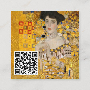 Klimt - Portrait of Adele Bloch-Bauer I - QR Code Square Business Card