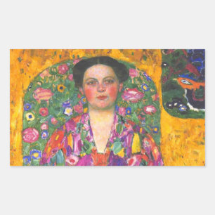 Klimt Portrait of Eugenia Primavesi Rectangular Sticker