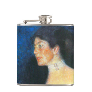 Klimt Portrait of Rose von Rosthorn-Friedmann Hip Flask
