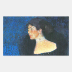 Klimt Portrait of Rose von Rosthorn-Friedmann Rectangular Sticker