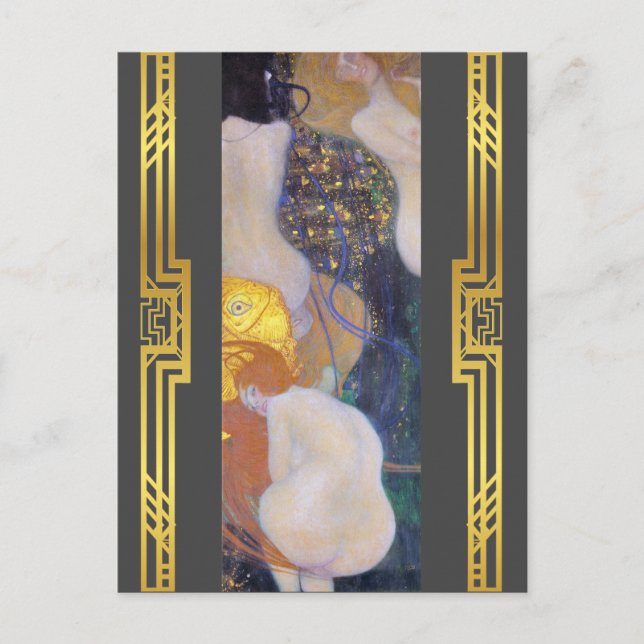 Klimt Restored Goldfish Art Nouveau Painting Postcard (Front)