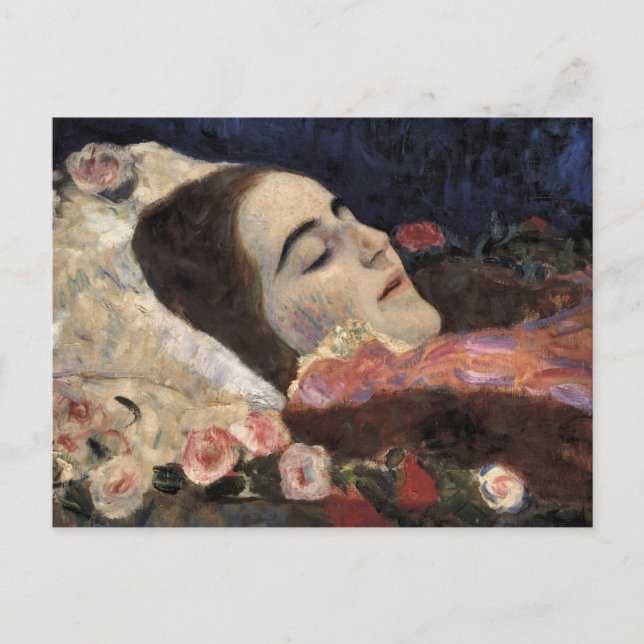 Klimt Ria Munk On Her Deathbed Postcard (Front)