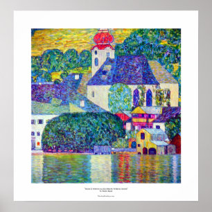 Klimt St Wolfgang church in Unterach on Lake Atter Poster