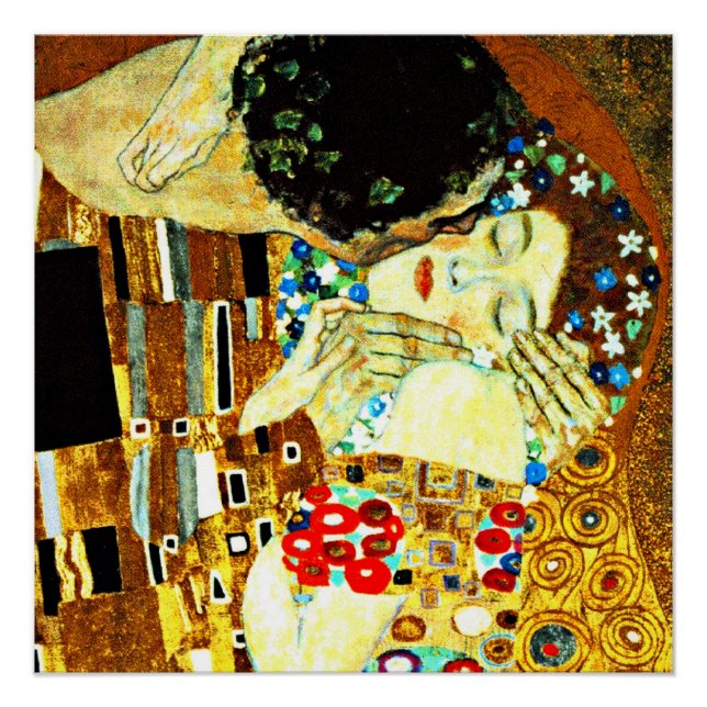 Klimt - The Kiss (closeup), Gustav Klimt painting Poster (Front)