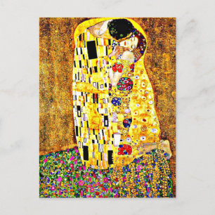 Klimt - The Kiss, famous painting, Postcard
