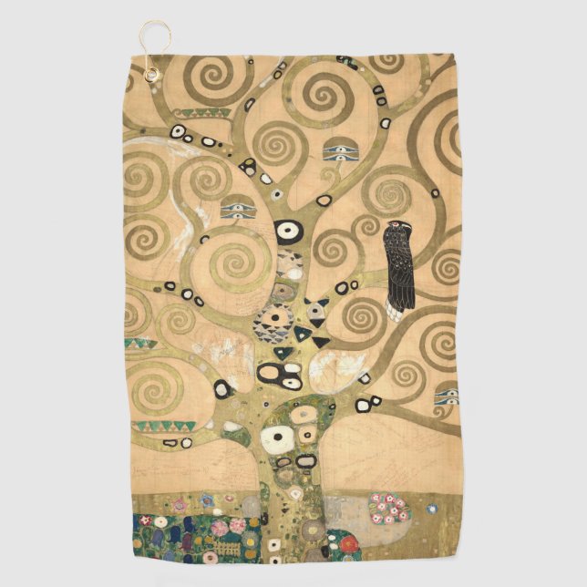 Klimt - The Tree of Life Magnetic Card Golf Towel (Front)