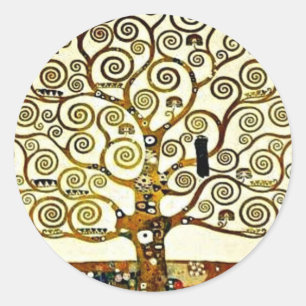 Klimt - The Tree of Life, Stoclet Frieze Classic Round Sticker