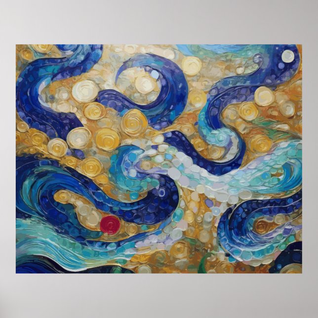 Klimt Water Serpents Poster (Front)