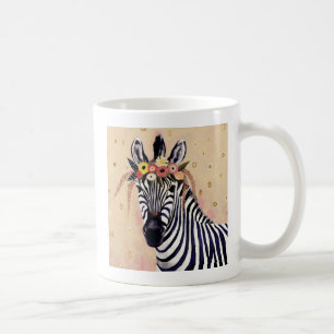 Klimt Zebra   Adorned In Flowers Coffee Mug