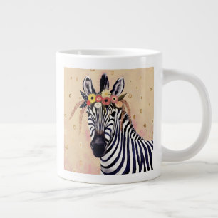 Klimt Zebra   Adorned In Flowers Large Coffee Mug