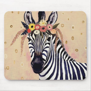 Klimt Zebra   Adorned In Flowers Mouse Mat