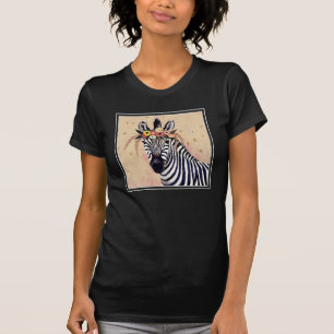 Klimt Zebra   Adorned In Flowers T-Shirt