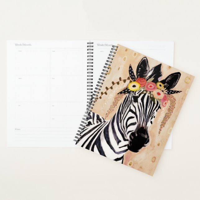 Klimt Zebra | Crown Of Flowers Planner (Display)