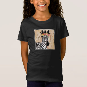 Klimt Zebra Crown Of Flowers T-Shirt