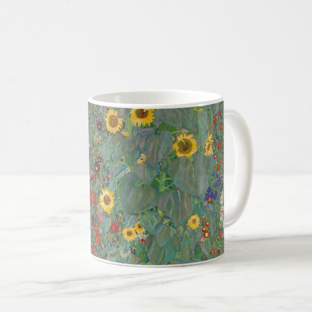 Klimt's Farm Garden with Sunflowers Coffee Mug (Front Right)