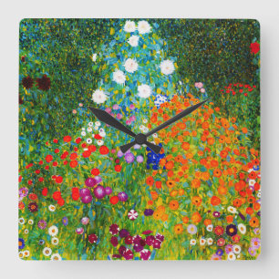 Klimt's Garden Wall Clock