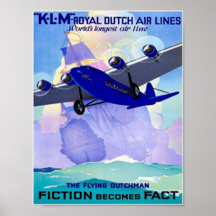 KLM Flying Dutchman Vintage Travel Advertising Pr Poster