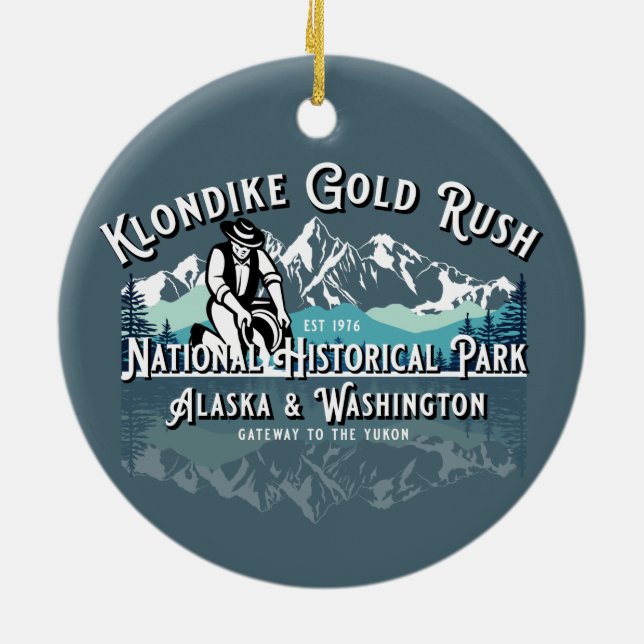 KLONDIKE GOLD RUSH NATIONAL HISTORICAL PARK CERAMIC TREE DECORATION (Back)