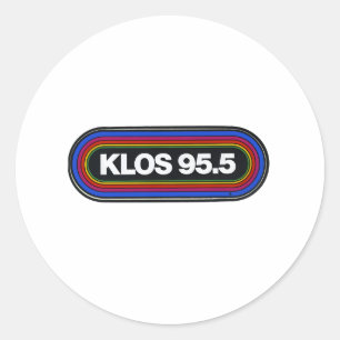 Klos fm radio station vintage classic rock classic round sticker
