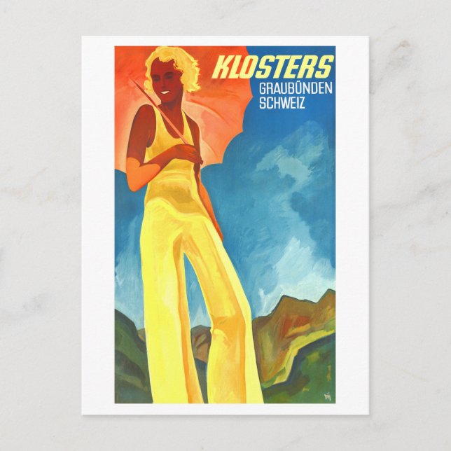 Klosters Graubunden Switzerland Vintage Postcard (Front)